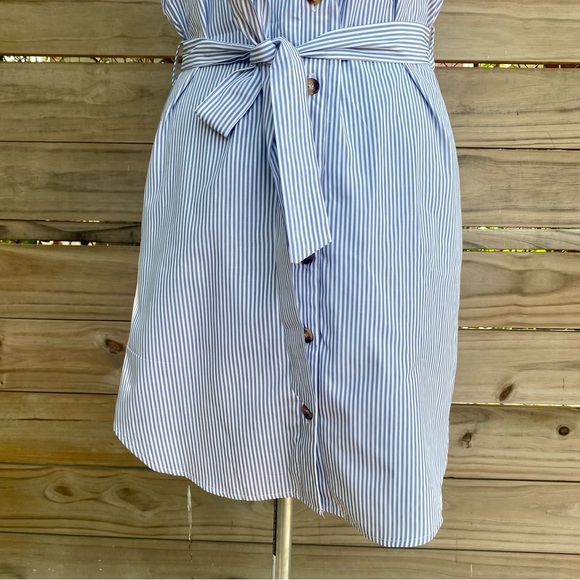 Belted Striped Button-Front Dress NWT Size S - Picture 4 of 12